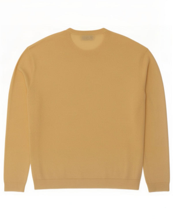 Pulover pentru bărbați Zara, cu decolteu, XL, galben, bumbac