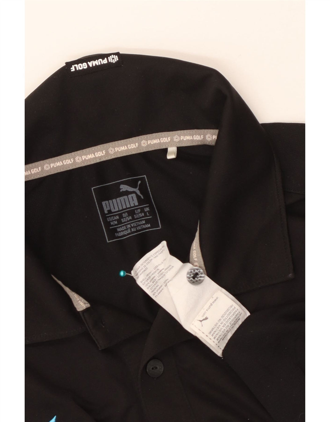Puma Mens Golf Polo Shirt Large Black Polyester