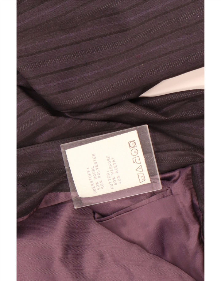 Vintage Damen Zweireihige Blazerjacke UK 14 Mittellila gestreift