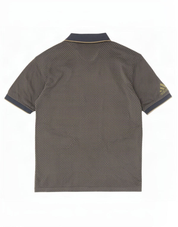 Adidas Mens Polo Shirt Large Grey Argyle/Diamond Cotton