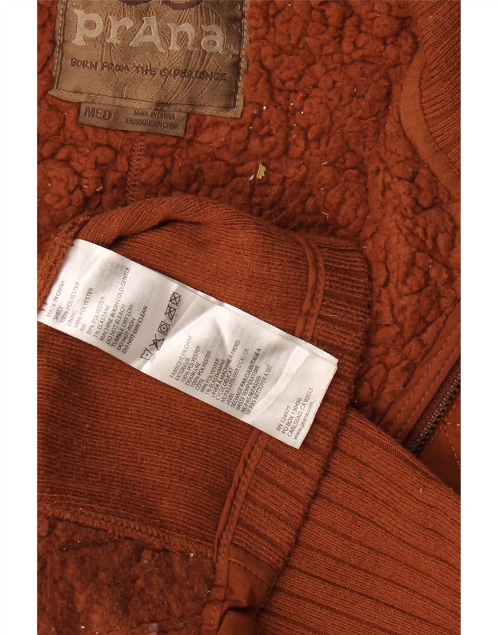 Prana Womens Sherpa Quilted Gilet UK 14 Medium Maroon Polyester