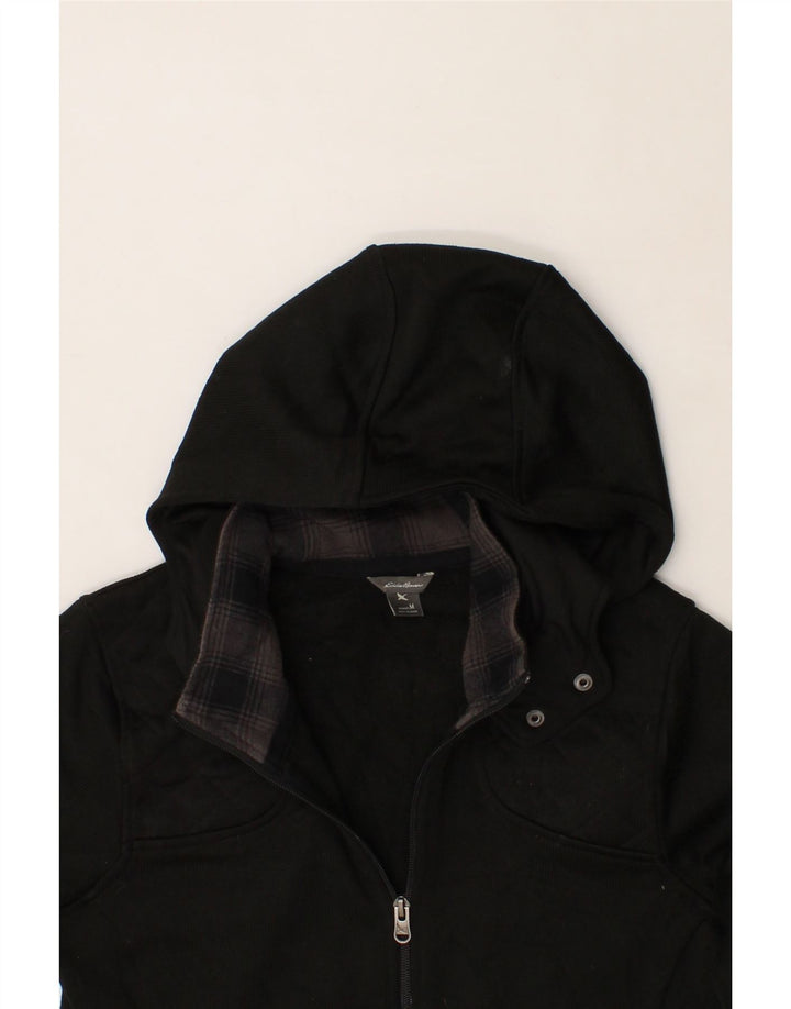 EDDIE BAUER Womens Hooded Bomber Jacket UK 14 Medium Black Cotton Vintage Eddie Bauer and Second-Hand Eddie Bauer from Messina Hembry 