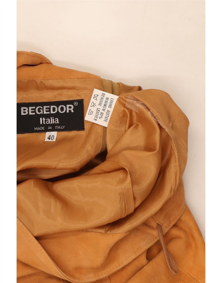 Begedor Womens Suede Skirt IT 40 Small W26  Brown Leather