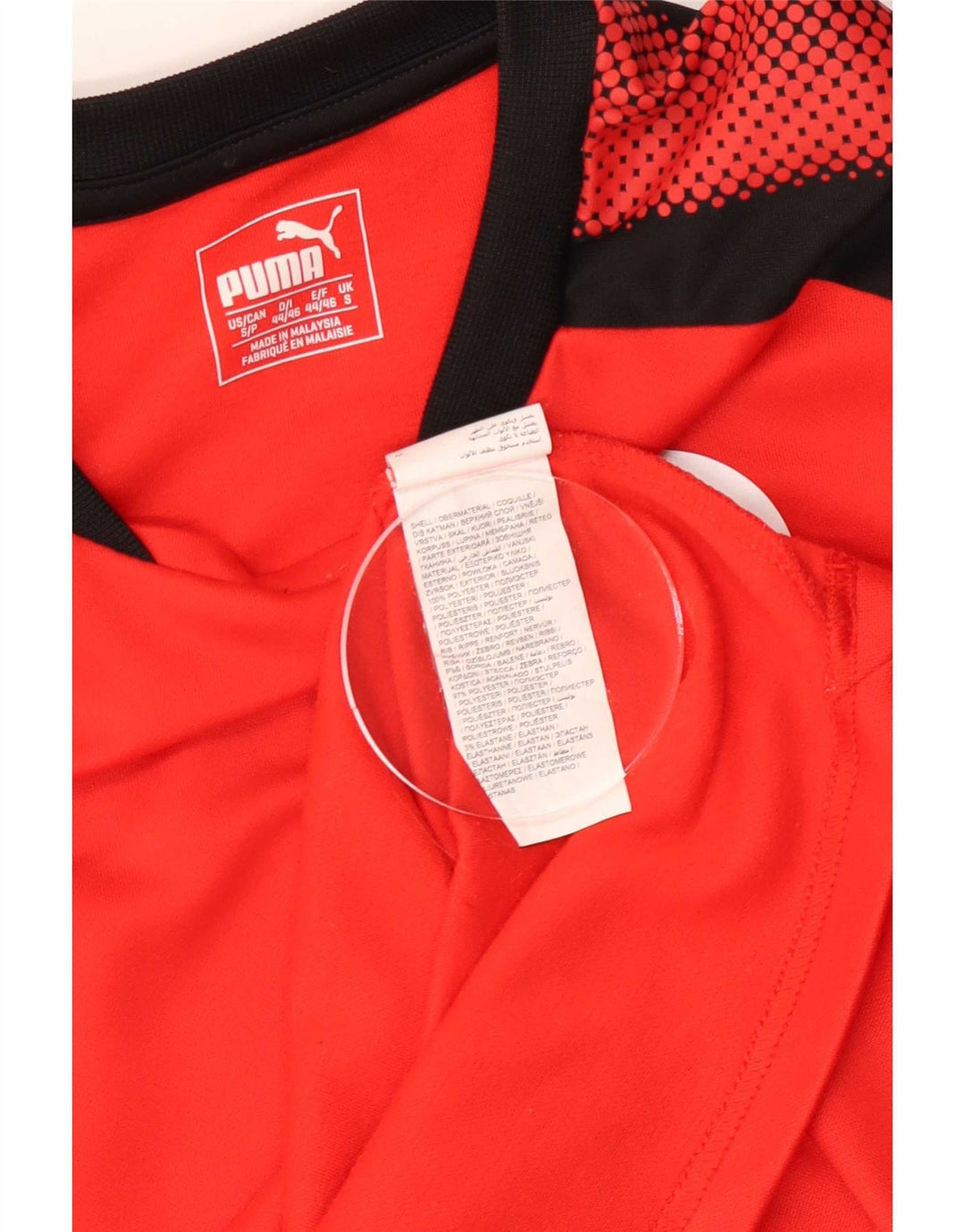 Мужской топ с рисунком Puma, длинный рукав, маленький красный, полиэстер с цветными блоками