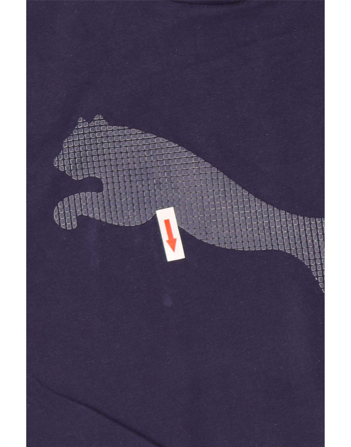 Puma Mens Graphic T-Shirt Top Large Navy Blue