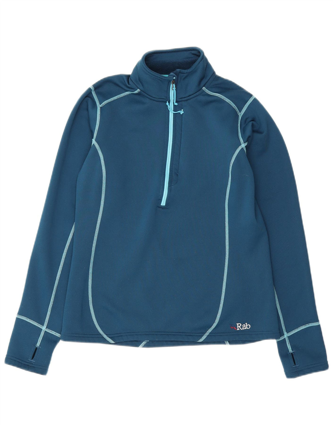 Rab Womens Zip Neck Sweatshirt Jumper UK 12 Medium Blue Polyester