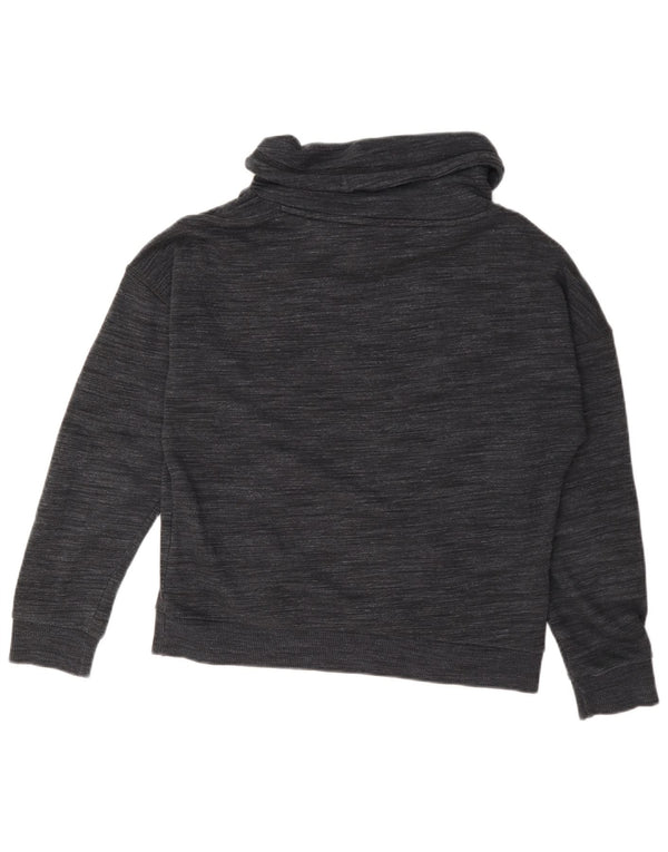 Reebok Womens Oversized Sweatshirt Jumper UK 4/6 XS Grey Flecked Cotton
