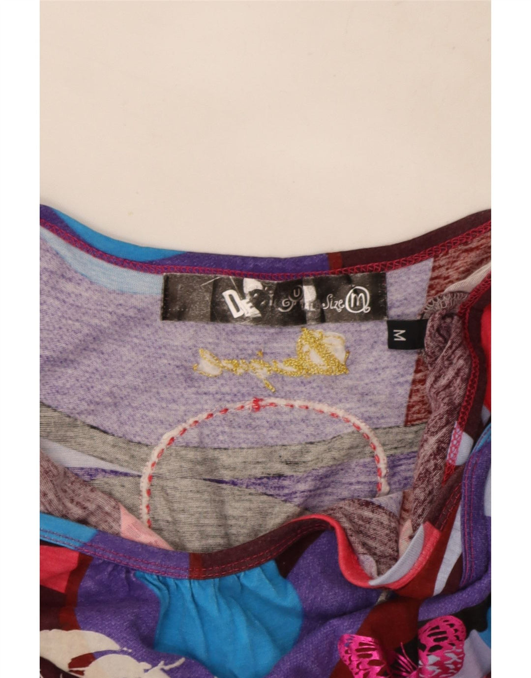 Damski top graficzny na ramiączkach Desigual UK 12, średni, wielobarwny motyl