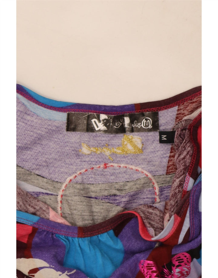 Damski top graficzny na ramiączkach Desigual UK 12, średni, wielobarwny motyl