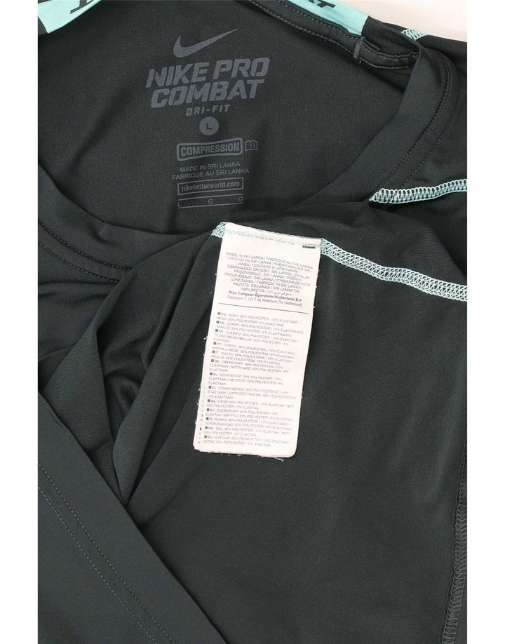 Nike Herren Dri Fit Graphic Top Langarm Großes grünes Polyester