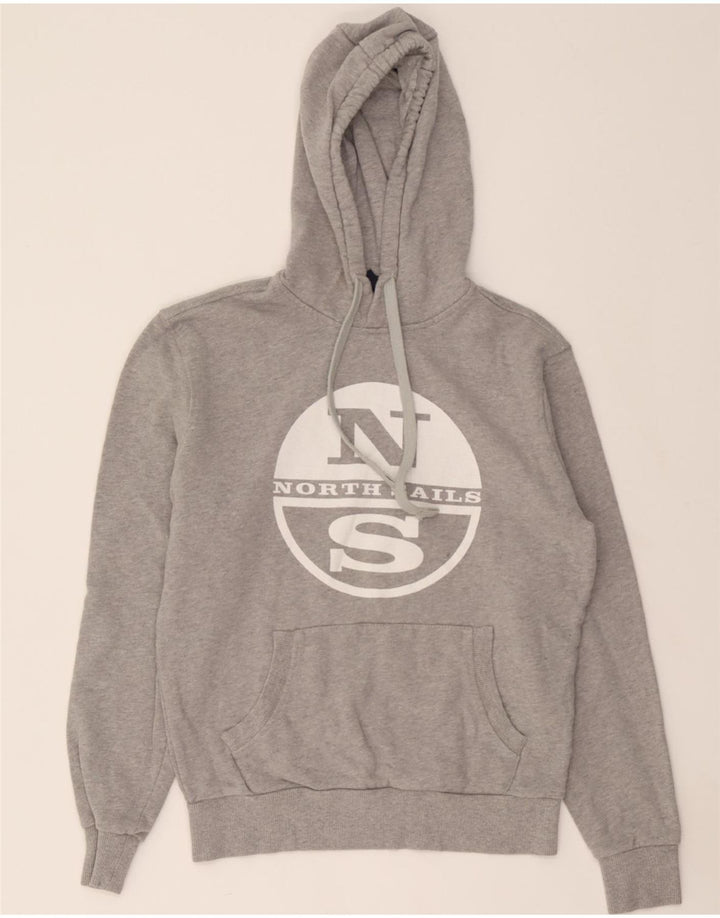 NORTH SAILS Mens Graphic Hoodie Jumper XS Grey Cotton Vintage North Sails and Second-Hand North Sails from Messina Hembry 