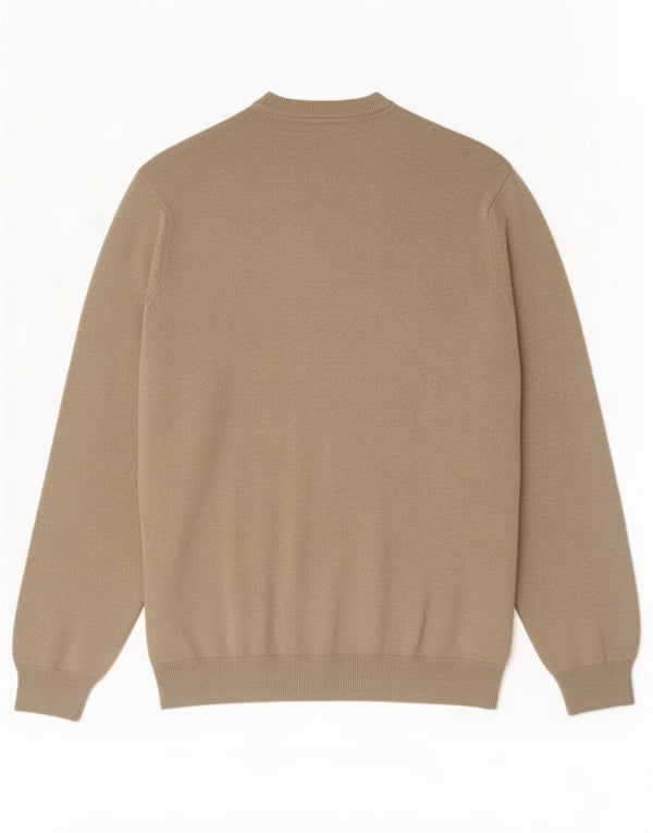 Marks & Spencer Mens V-Neck Jumper Sweater 2XL Beige Cotton