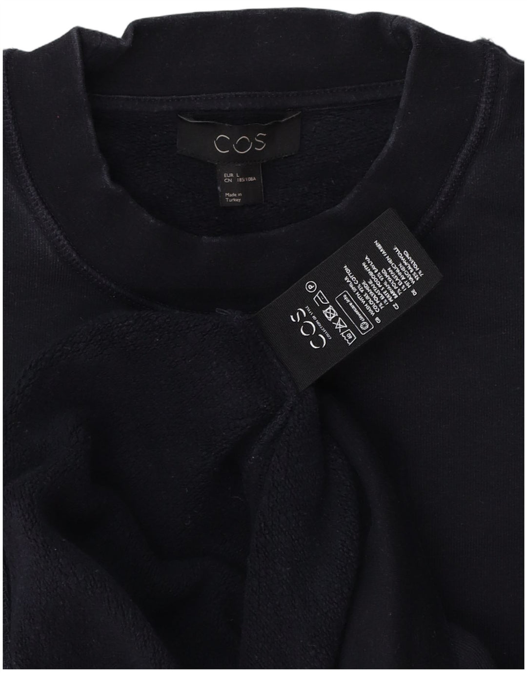 COS Herren-Sweatshirt, Pullover, groß, marineblau, Baumwolle