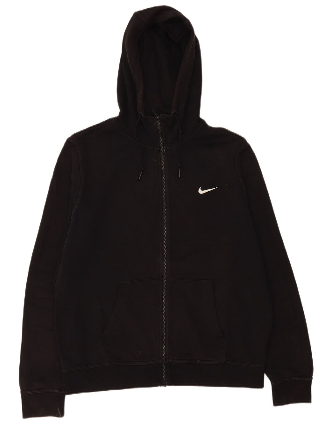 Nike Mens Zip Hoodie Sweater Large Black Cotton