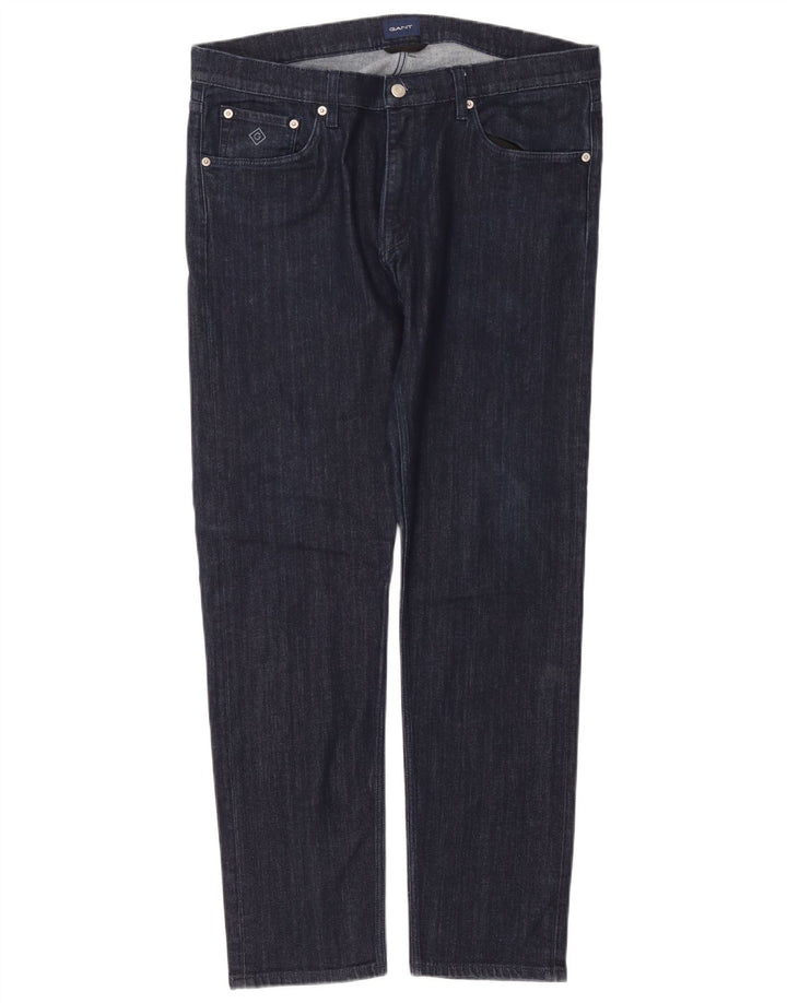 Gant Mens Slim Jeans W36 L32 Navy Blue Cotton