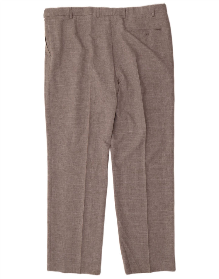 Marks & Spencer Mens Straight Suit Trousers W42 L33 Grey Polyester