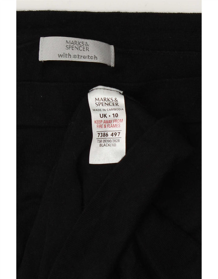 Marks & Spencer Womens Lash Top 3/4 Sleeve UK 10 Small Black Viscose