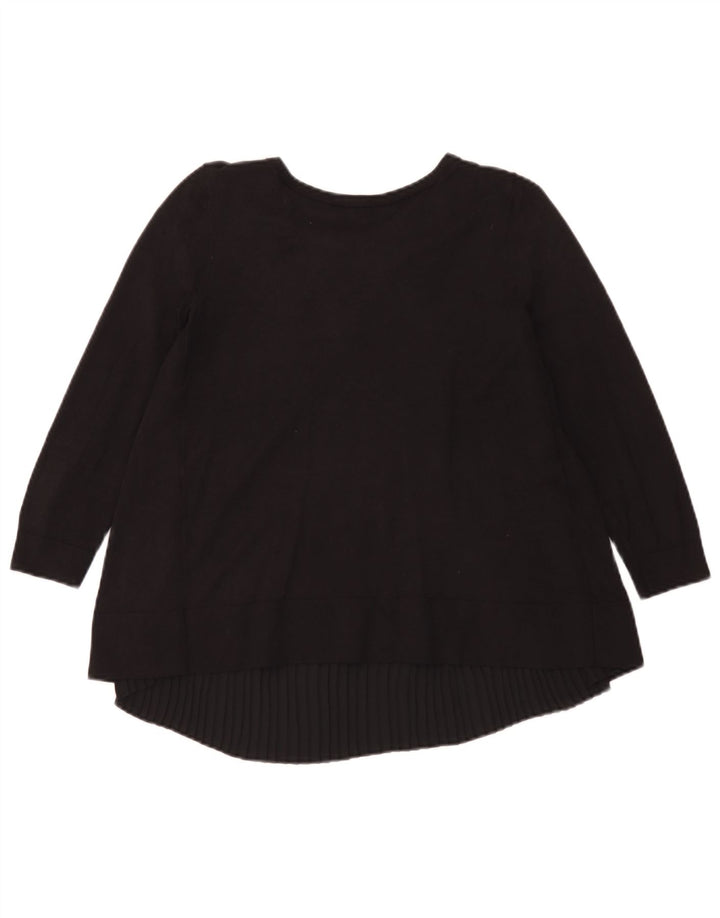 Hobbs Womens Oversized Top 3/4 Sleeve UK 6 XS Black Modal