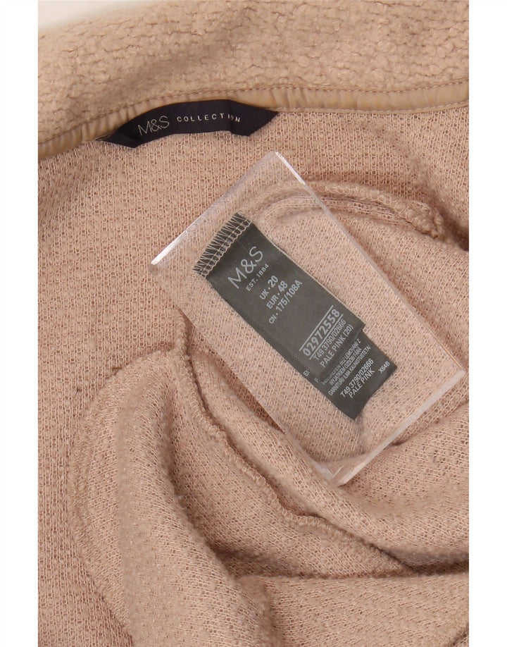 Marks & Spencer Pull cardigan long pour femme UK 20 2XL Rose Polyester