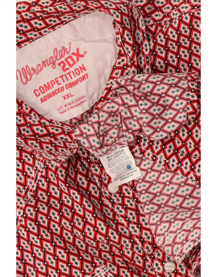 Wrangler Camisa Hombre 2XL Algodón Geométrico Rojo