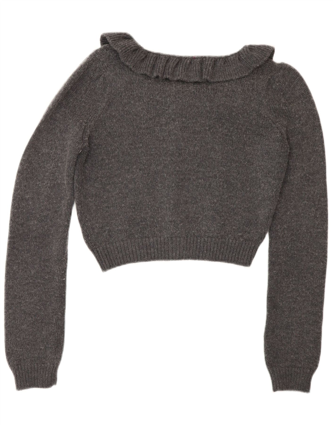 Max & Co. Womens Crop Cardigan Sweater UK 12 Medium Grey Uld