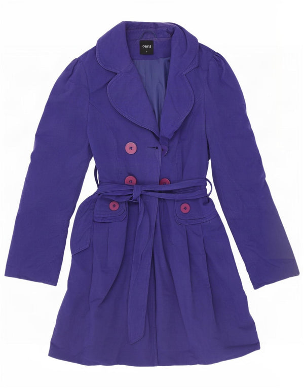 Oasis Trench-coat pour femme UK 10 Petit coton à fines rayures violet