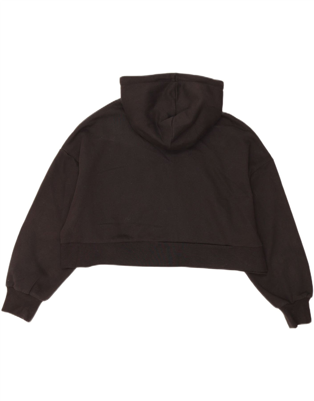 PUMA Womens Oversized Crop Zip Hoodie Sweater UK 6 XS Black Cotton Vintage Puma and Second-Hand Puma from Messina Hembry 