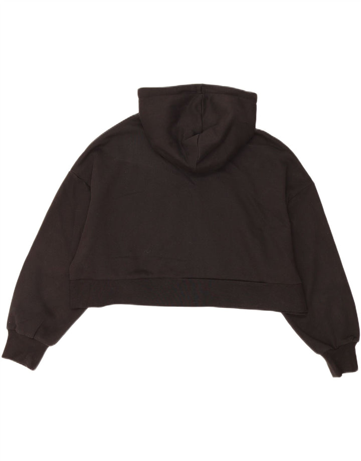PUMA Womens Oversized Crop Zip Hoodie Sweater UK 6 XS Black Cotton Vintage Puma and Second-Hand Puma from Messina Hembry 