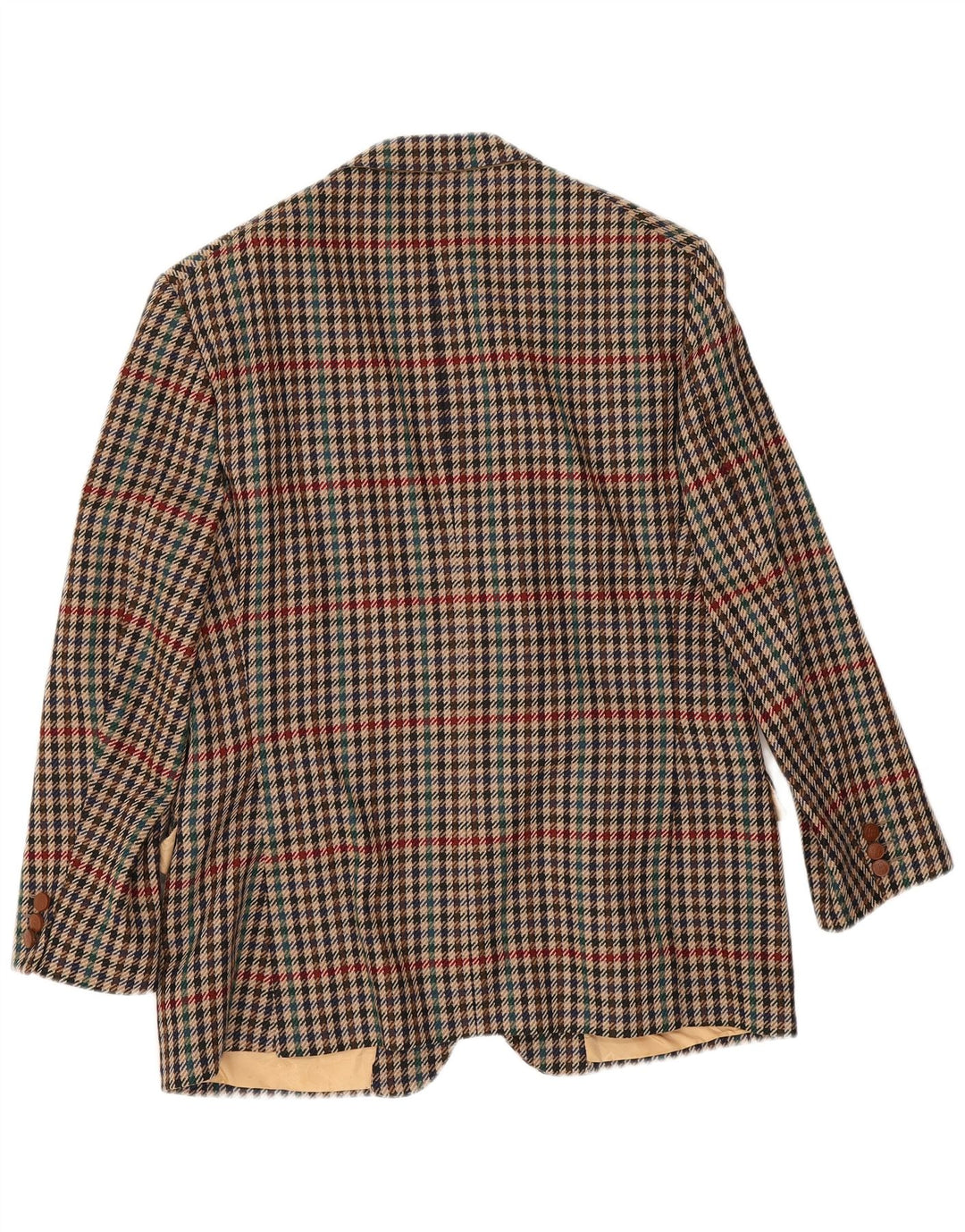 DAKS Herre 2-knaps blazerjakke UK 38 Medium Brown Houndstooth Uld