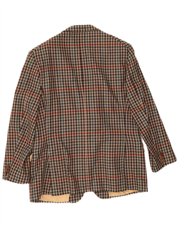 DAKS Herre 2-knaps blazerjakke UK 38 Medium Brown Houndstooth Uld
