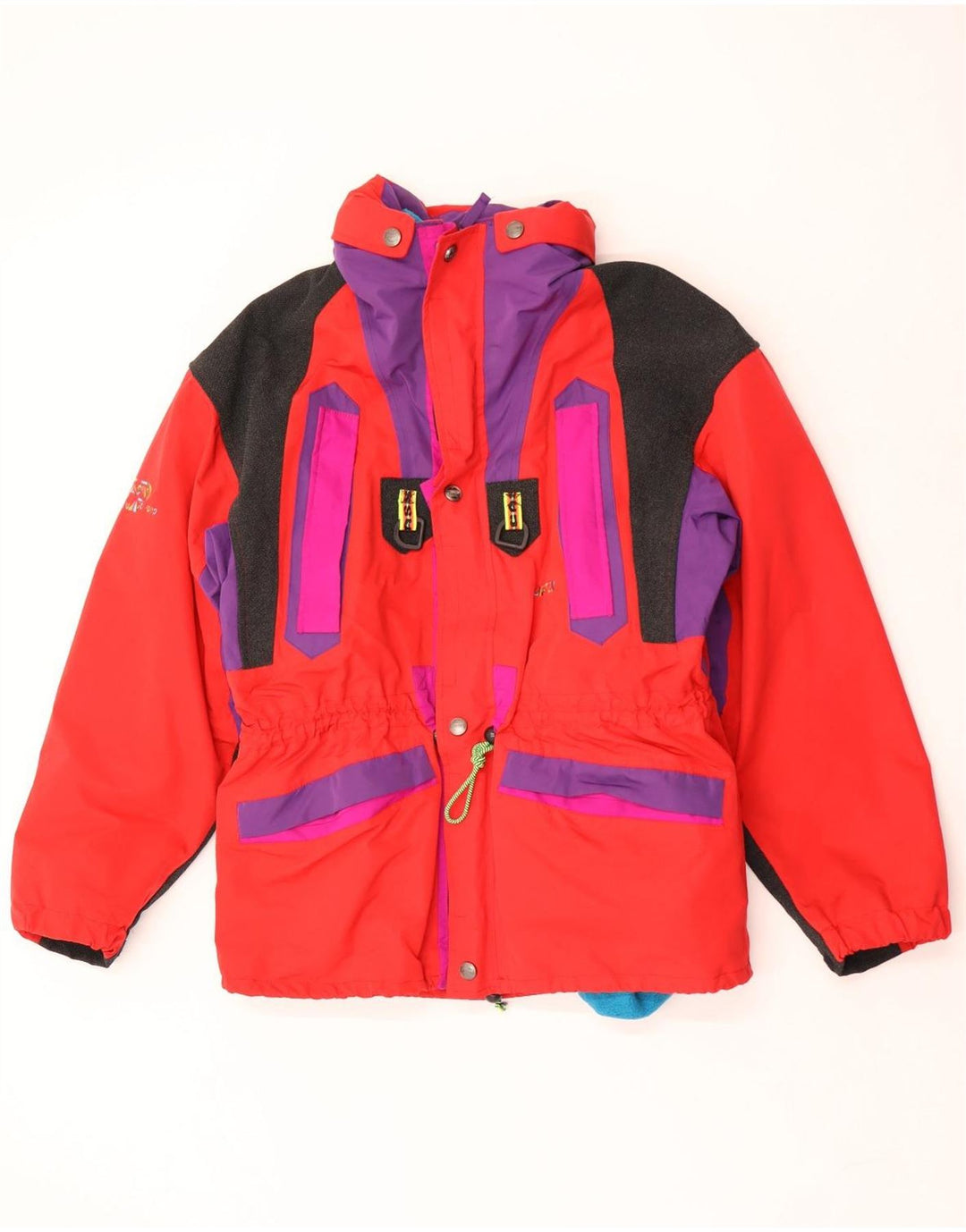 Cassin Mens Hooded Ski Jacket IT 50 Large Red Colourblock Polyester