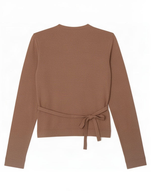 Gap Womens Crop Wrap Cardigan Top UK 8 Petit Beige Coton