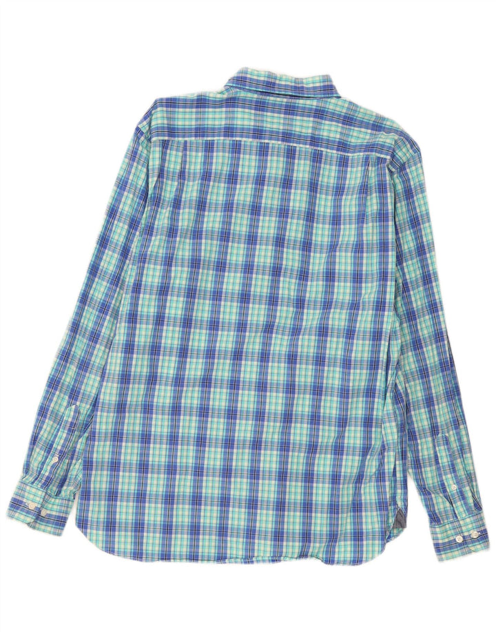 Nautica Mens Shirt Large Blue Check Cotton