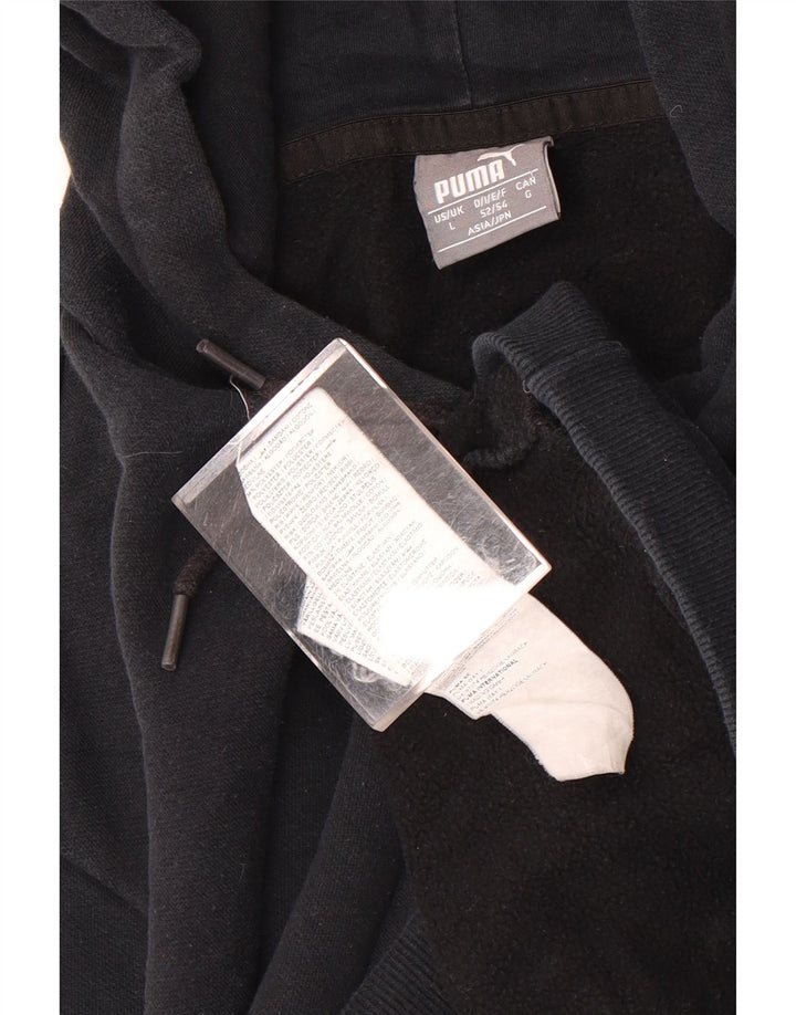 Puma Mens Hoodie Jumper Large Black Cotton