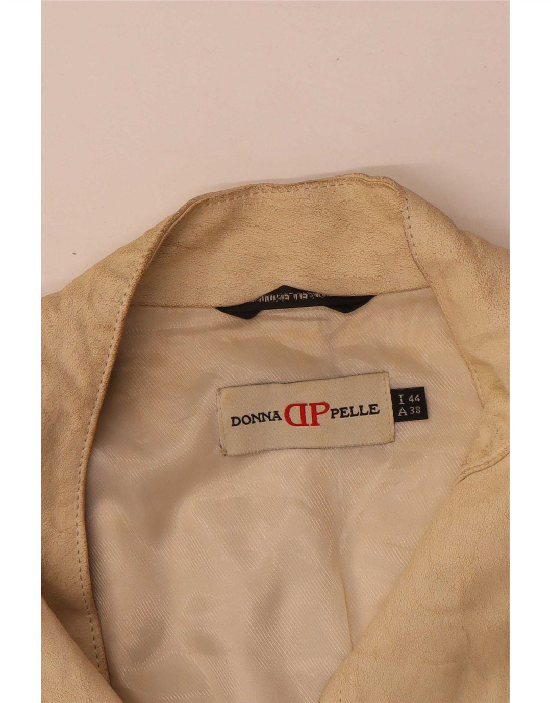 Donna Pelle Veste en cuir courte pour femme IT 44 Beige moyen