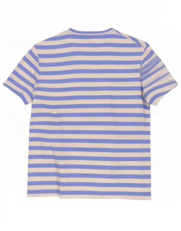Camiseta Polo Ralph Lauren Masculina Custom Slim Fit Top Médio Listrado Azul