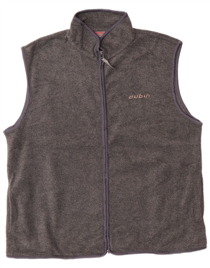 Vintage Herre Fleece Gilet UK 42 XL Grå Polyester