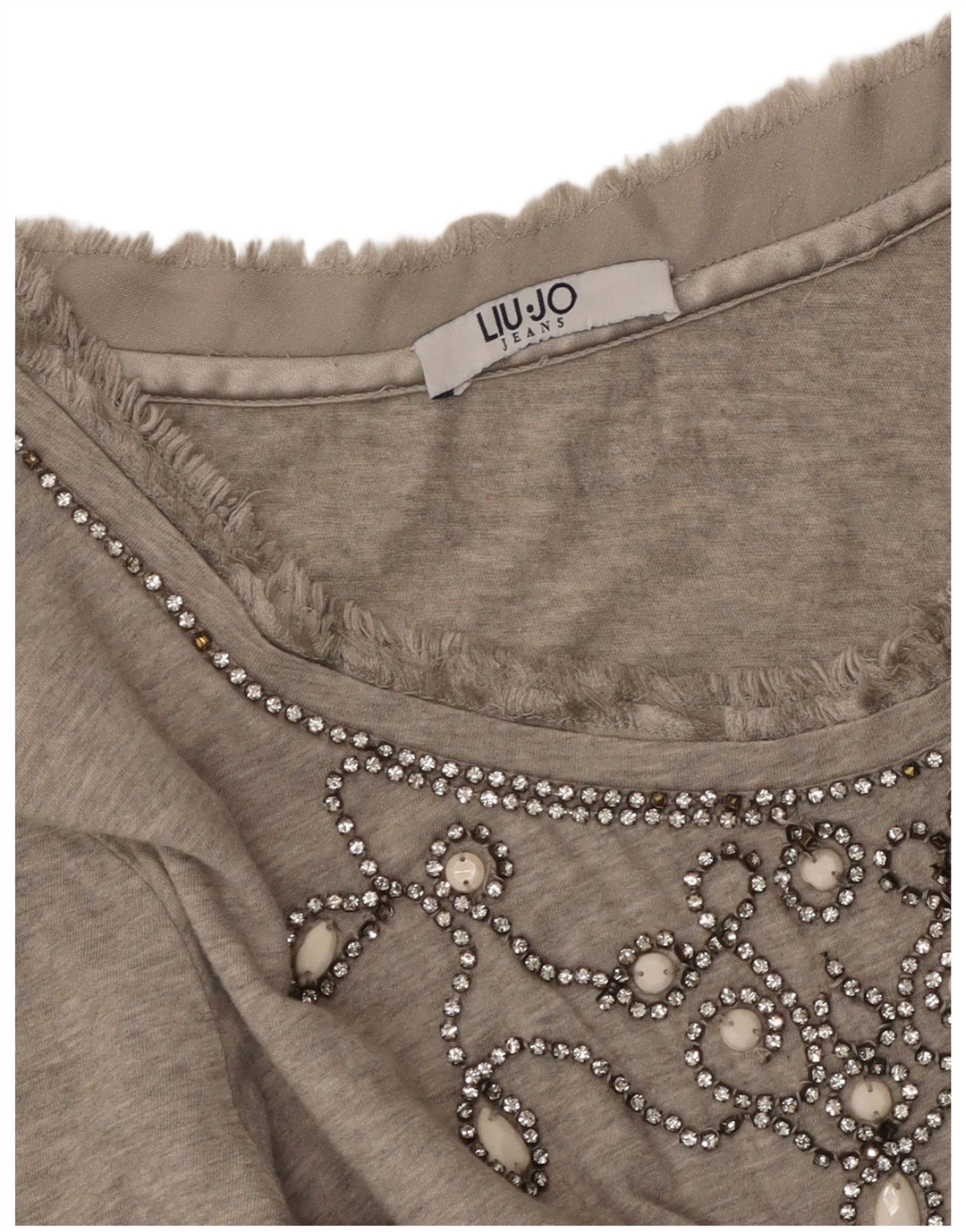 LIU JO Womens Top Long Sleeve UK 10 Small Grey