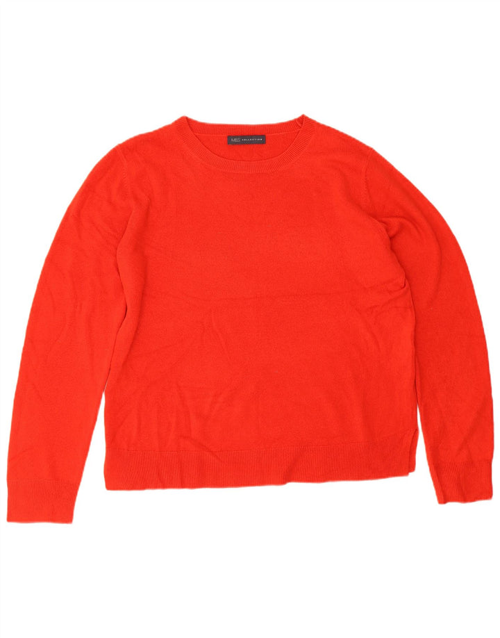 Marks & Spencer Womens Oversized Boat Neck Jumper Sweater UK 16 Large Red