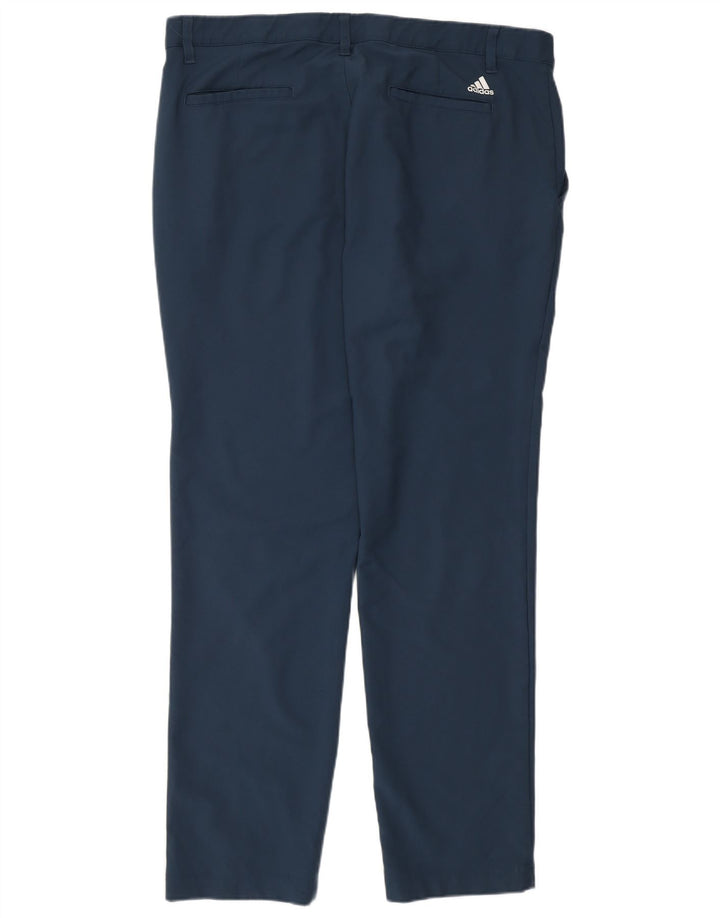 Adidas Mens Slim Chino Trousers W36 L32 Navy Blue Polyester