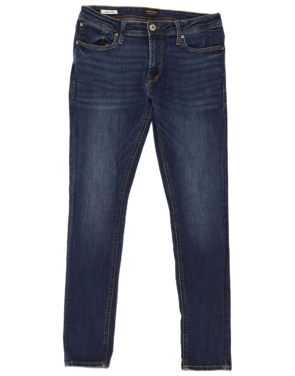 Jack & Jones Mens Liam Skinny Jeans W34 L32 Blue Cotton