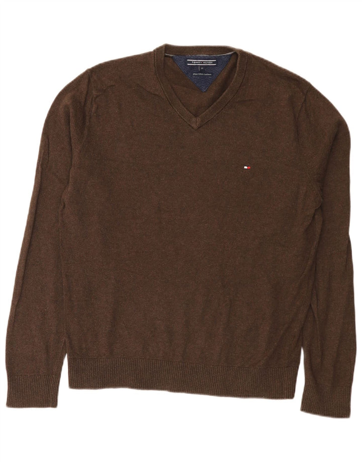 Tommy Hilfiger Herre V-hals sweater Medium Brun Bomuld