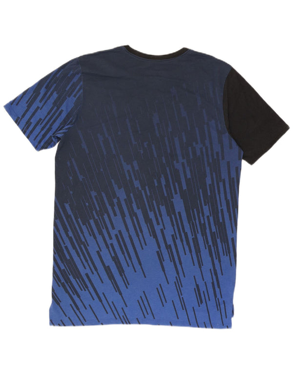 Nike Mens Dri Fit T-Shirt Top Medium Blue Colourblock Polyester