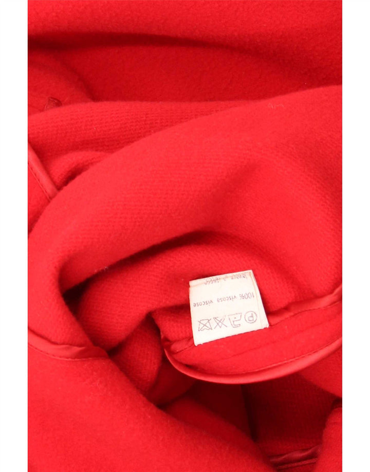 Marika Blu Womens Military Loose Fit Wrap Coat IT 42 Medium Red Designer