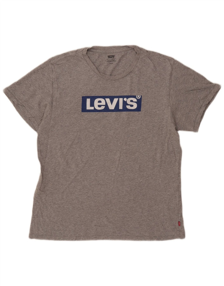 Levi's Hombre Camiseta Gráfica Top Algodón Gris Medio