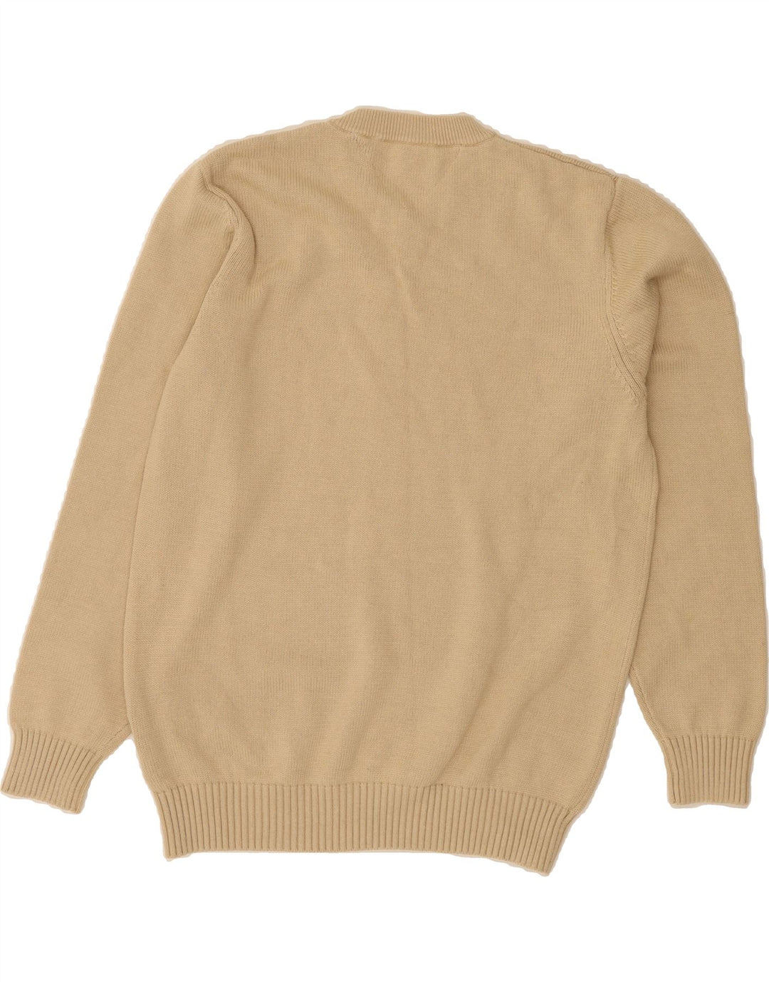 TOMMY HILFIGER Mens V-Neck Jumper Sweater Medium Beige Cotton Vintage Tommy Hilfiger and Second-Hand Tommy Hilfiger from Messina Hembry 
