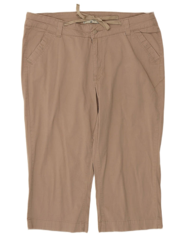 Lee Womens Riders Straight Capri Trousers US 16 2XL W36 L19 Beige Cotton