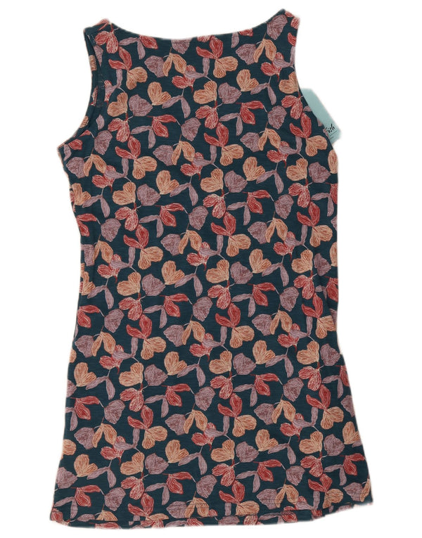 Weird Fish Womens Sleeveless A-Line Dress UK 14 Medium Multicoloured Floral