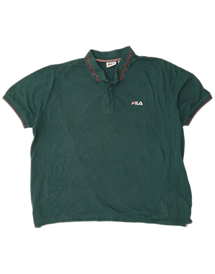Fila Mens Polo Shirt 2XL Green Cotton
