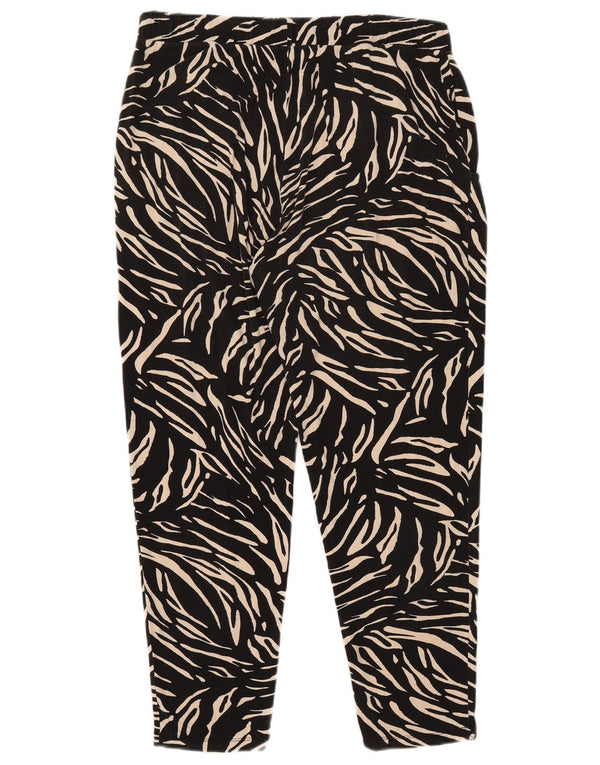 Marks & Spencer Womens Cropped Trousers UK 14 Large W34 L27 Black